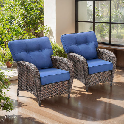 Premium Outdoor Patio Chairs (Set of 2) – Wide T-Back Design & 5" Thick Cushions, T Series