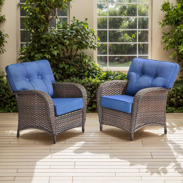 Premium Outdoor Patio Chairs (Set of 2) – Wide T-Back Design & 5" Thick Cushions, T Series - Belord