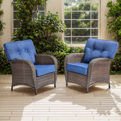Premium Outdoor Patio Chairs (Set of 2) – Wide T-Back Design & 5" Thick Cushions, T Series