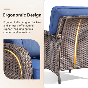 Premium Outdoor Patio Chairs (Set of 2) – Wide T-Back Design & 5" Thick Cushions, T Series - Belord