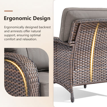 Premium Outdoor Patio Chairs (Set of 2) – Wide T-Back Design & 5" Thick Cushions, T Series - Belord