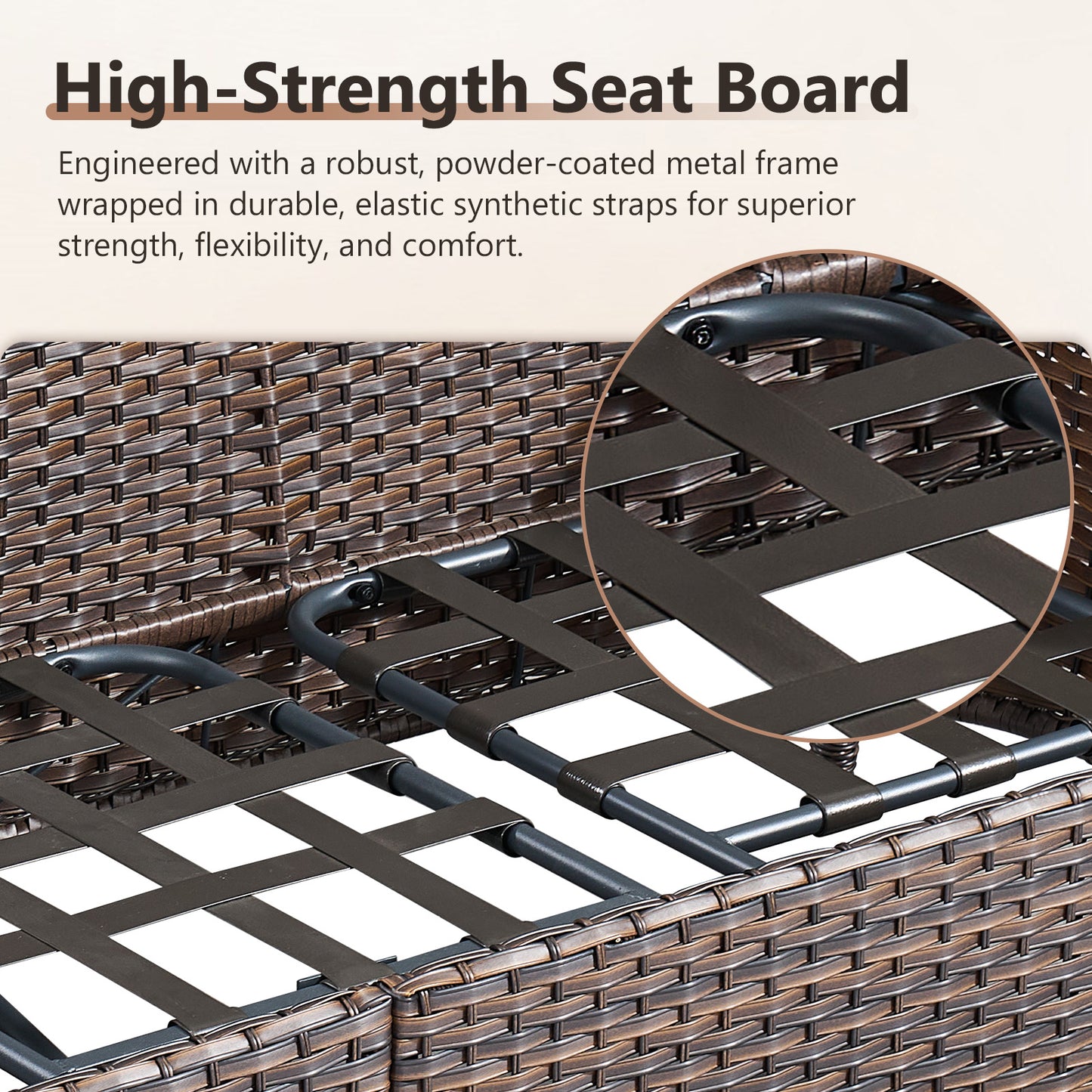 7-Piece Premium Patio Furniture Set with Rocking Swivel Chairs, Sofa, Large Coffee Table & 5'' Thick Cushions, T Series