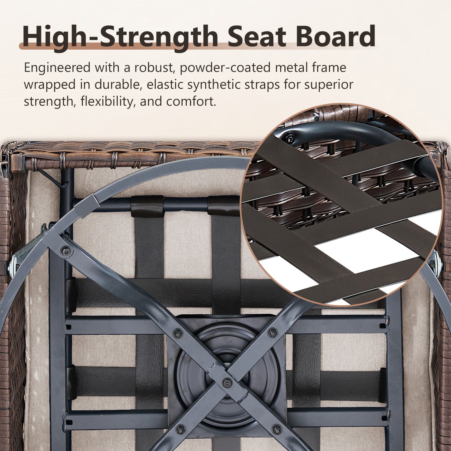 7-Piece Premium Patio Furniture Set with Rocking Swivel Chairs, Sofa, Large Coffee Table & 5'' Thick Cushions, T Series