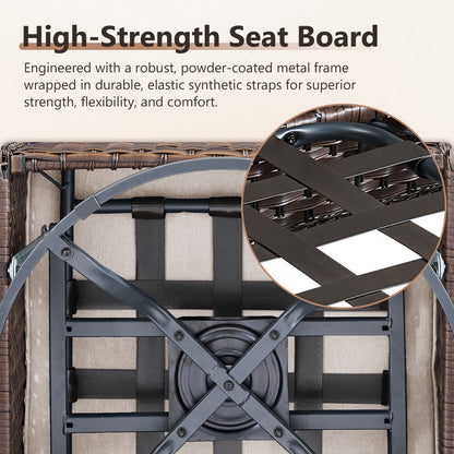 7-Piece Premium Patio Furniture Set with Rocking Swivel Chairs, Sofa, Large Coffee Table & 5'' Thick Cushions, T Series