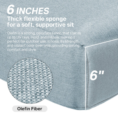 Luxury 6" Thick Outdoor Seat Cushion – 24"x24" Water-Resistant Patio Chair Cushion for Rattan & Sectional Seating