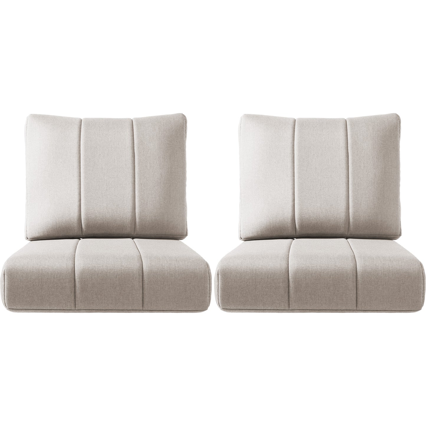 Luxury Outdoor Seat Cushions – Set of 2, 24"x24"x6" Water-Resistant Patio Chair Cushions for Rattan, Dining, Rocker & Sectional Seating