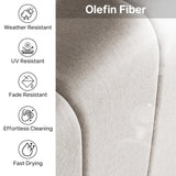 Set of 6 Belord luxury outdoor seat cushions for patio rattan chairs, water-resistant 24x24x6-inch foam padding.