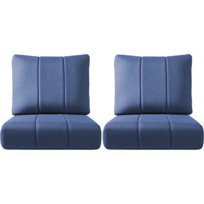 Luxury Outdoor Seat Cushions – Set of 2, 24"x24"x6" Water-Resistant Patio Chair Cushions for Rattan, Dining, Rocker & Sectional Seating