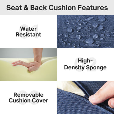Set of 6 Belord outdoor chair cushions, 24x24x6 inches, water-resistant patio cushions for rattan chairs and outdoor seating.