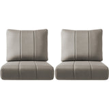 Set of 2 Belord luxury outdoor chair cushions, 24x24x6 inches, water-resistant fabric for patio rattan, dining, and sectional seats.