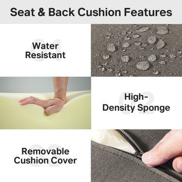 Set of six Belord outdoor seat cushions, 24x24x6 inches, water-resistant patio cushions for rattan chairs and outdoor seating.