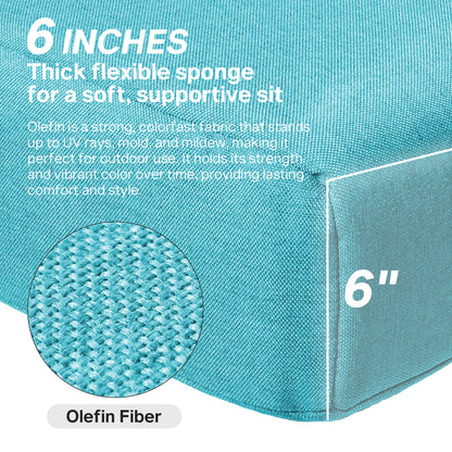 Luxury 6" Thick Outdoor Seat Cushion – 24"x24" Water-Resistant Patio Chair Cushion for Rattan & Sectional Seating