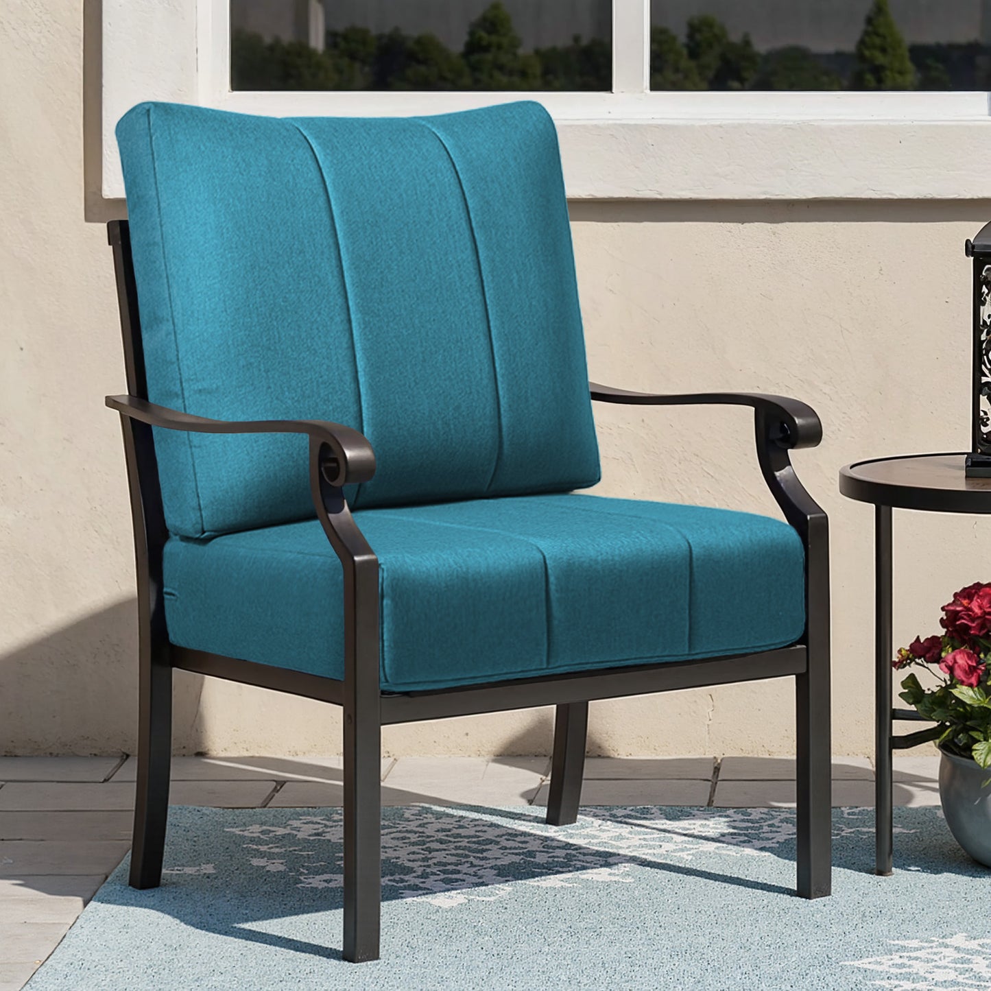 Luxury 6" Thick Outdoor Seat Cushion – 24"x24" Water-Resistant Patio Chair Cushion for Rattan & Sectional Seating