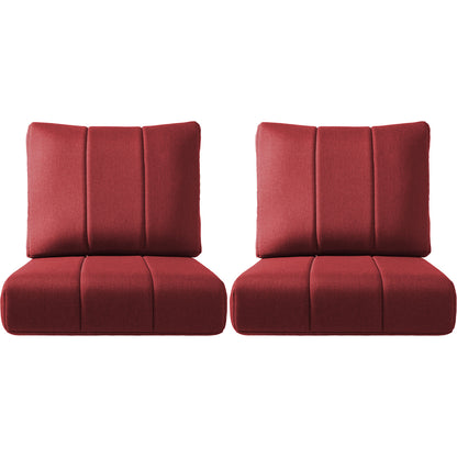 Luxury Outdoor Seat Cushions – Set of 2, 24"x24"x6" Water-Resistant Patio Chair Cushions for Rattan, Dining, Rocker & Sectional Seating
