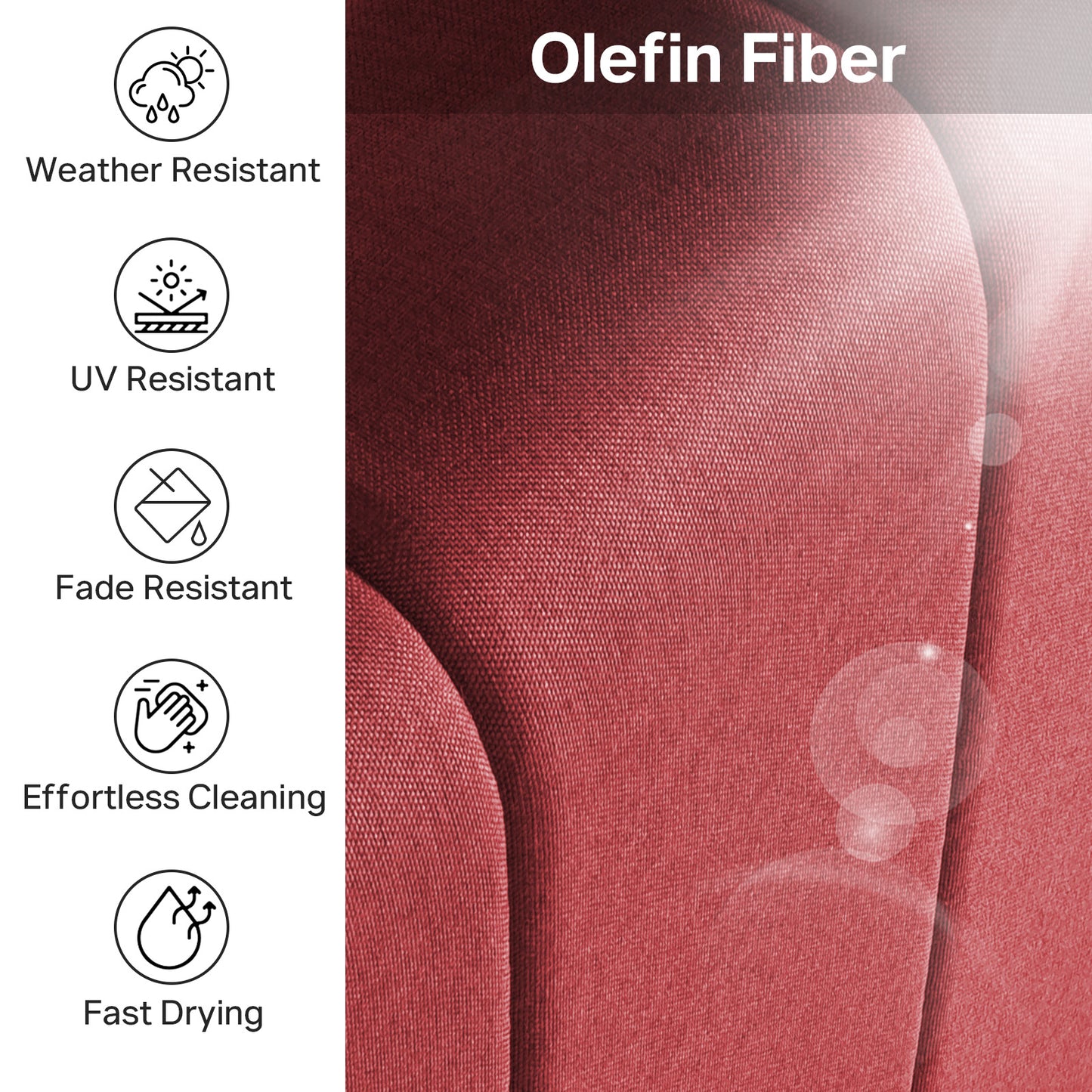 Luxury 6" Thick Outdoor Seat Cushion – 24"x24" Water-Resistant Patio Chair Cushion for Rattan & Sectional Seating