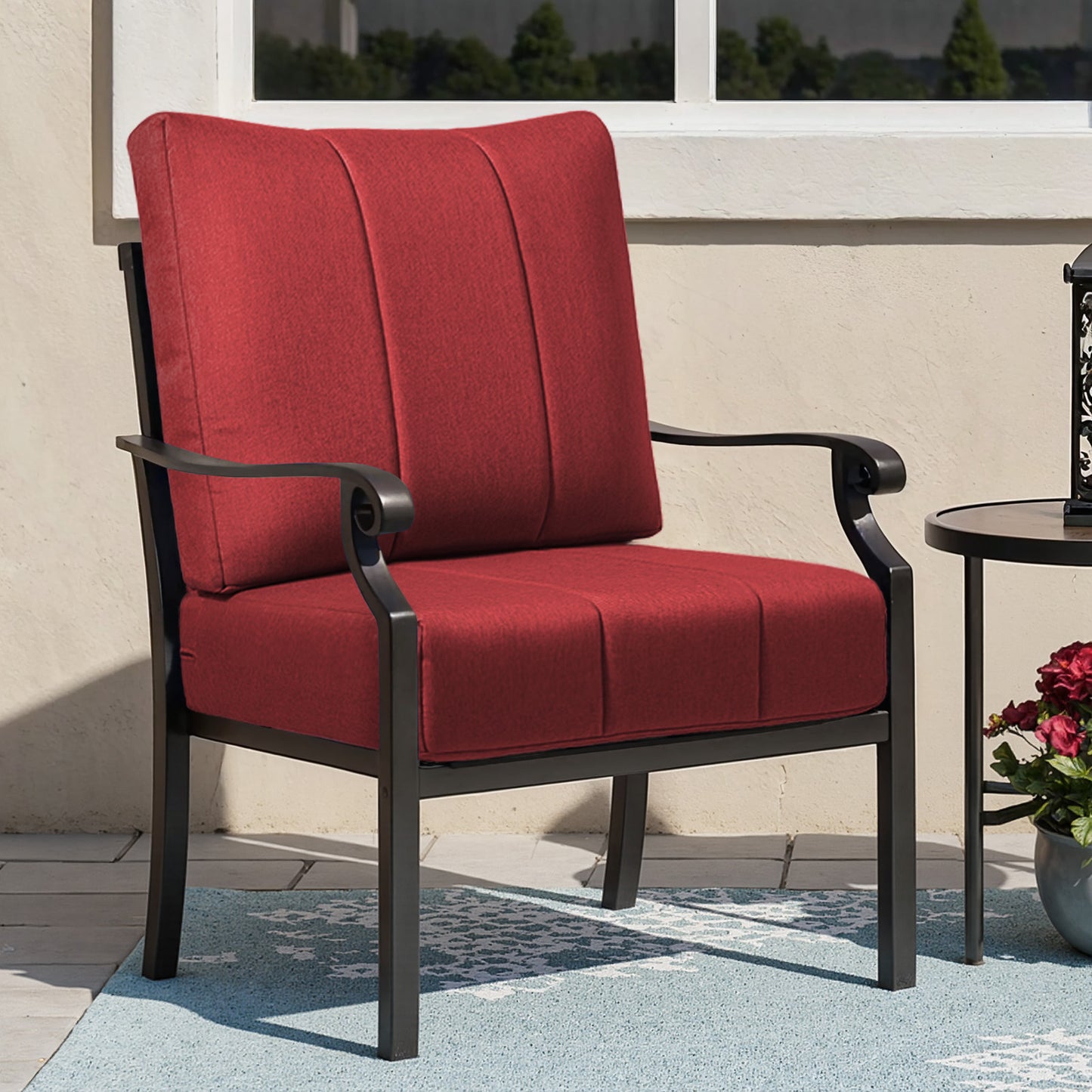 Luxury 6" Thick Outdoor Seat Cushion – 24"x24" Water-Resistant Patio Chair Cushion for Rattan & Sectional Seating