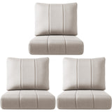 Set of three Belord luxury outdoor chair cushions, 24x24x6 inches, water-resistant patio cushions for outdoor seating and patio furniture.