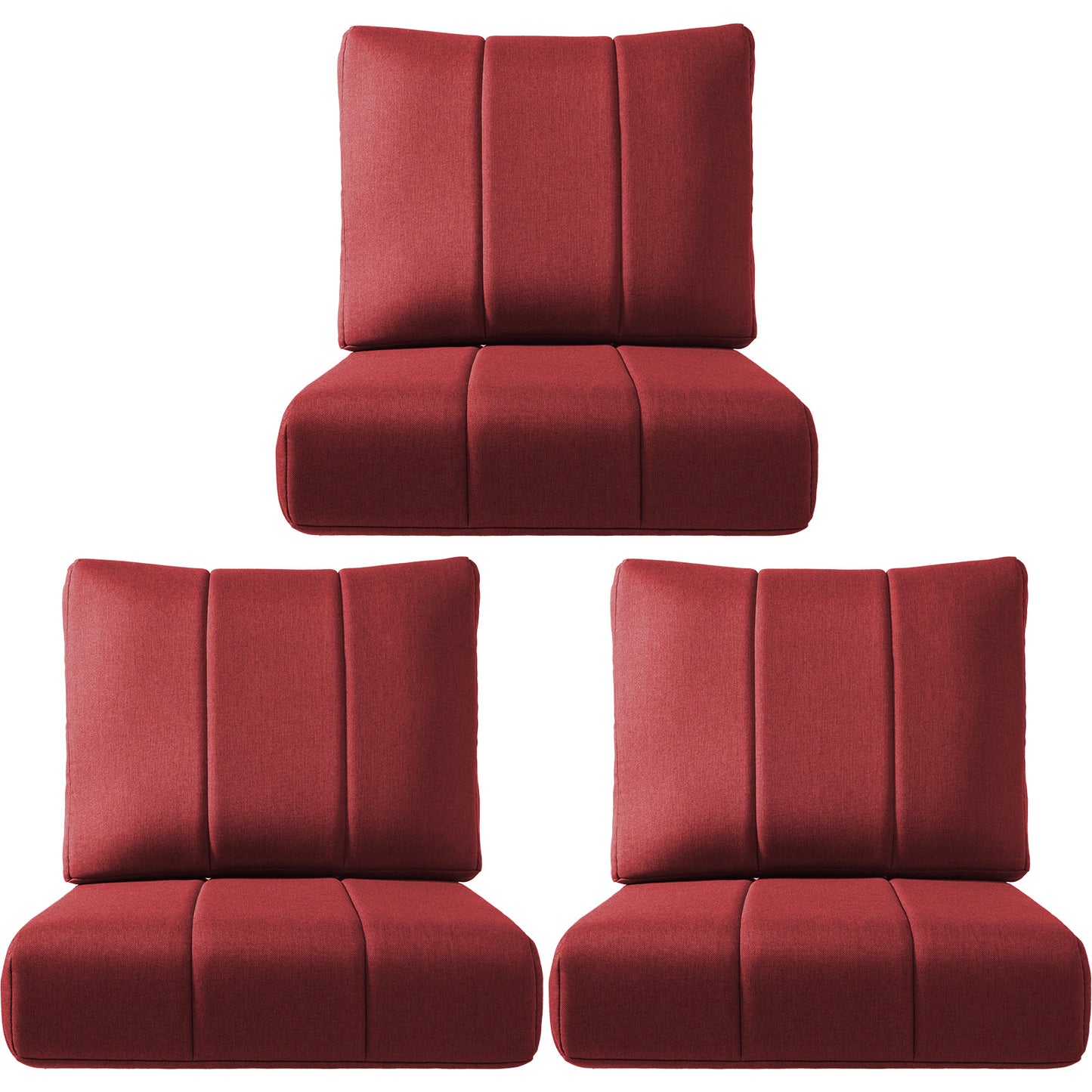 Luxury Outdoor Seat Cushion (3 Pack) – 24"x24"x6" Water-Resistant Patio Chair Cushion for Patio & Outdoor Seating