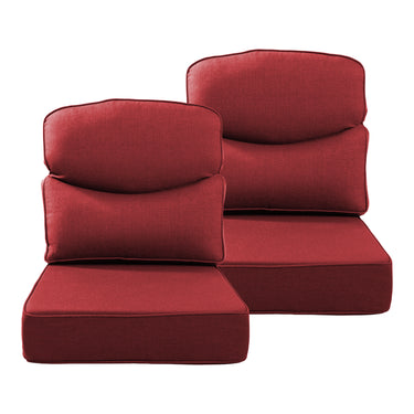Belord patio deep seat cushion with 6-inch thickness, 24x24 inches, Olefin fabric, removable cover, available in 8 colors.
