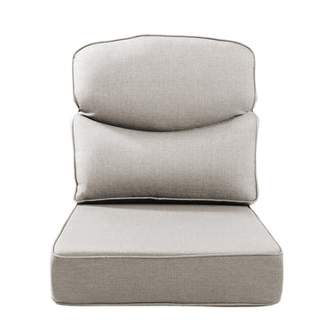 Belord patio deep seat cushion, 6-inch thick, 24x24 inches, Olefin fabric with removable cover in various colors.