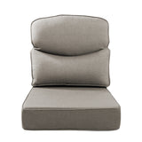 Belord patio deep seat cushion with 6-inch thickness, 24x24 inches, olefin fabric, removable cover, in gray color