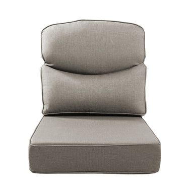 Belord patio deep seat cushion with 6-inch thickness, 24x24 inches, olefin fabric, removable cover, in gray color