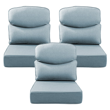 Belord patio deep seat cushion with 6-inch thickness, 24x24 inches, olefin fabric, removable cover in various colors