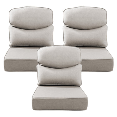 Belord patio deep seat cushions, 6-inch thick, 24x24 inches, olefin fabric with removable cover in a vibrant color.