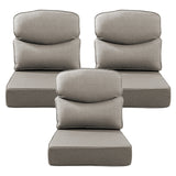 Belord patio deep seat cushion with 6-inch thickness, 24x24 inches, olefin fabric, removable cover in one of eight colors.