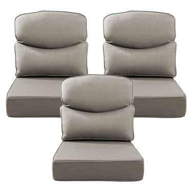 Belord patio deep seat cushion with 6-inch thickness, 24x24 inches, olefin fabric, removable cover in one of eight colors.