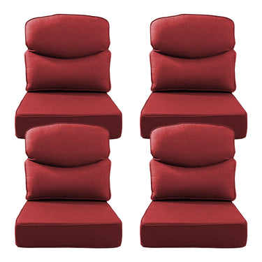 Belord patio deep seat cushion with 6-inch thickness, 24x24 inches, Olefin fabric, removable cover, available in 8 colors