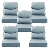 Belord patio deep seat cushions with 6-inch thickness, 24x24 inches, Olefin fabric, removable cover in various colors