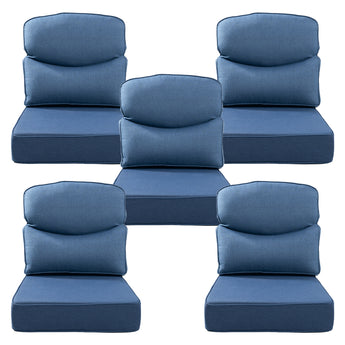 Belord patio deep seat cushion with 6-inch thickness, 24x24 inches, Olefin fabric, removable cover, in a vibrant color.