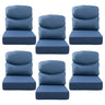 Belord patio deep seat cushions with 6-inch thickness, 24x24 inches, olefin fabric, removable cover in various colors.