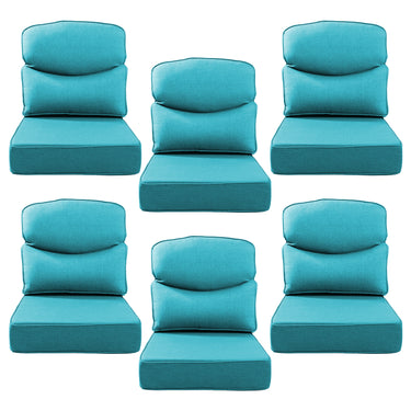 Belord patio deep seat cushion with 6-inch thickness, 24x24 inches, olefin fabric, removable cover in various colors