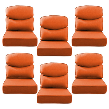 Belord patio deep seat cushion with 6-inch thickness, 24x24 inches, olefin fabric, removable cover in multiple colors