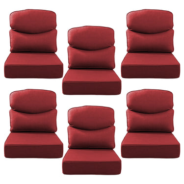 Belord patio deep seat cushion with 6-inch thickness, 24x24 inches, Olefin fabric, removable cover, available in 8 colors.