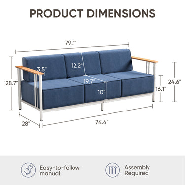 BINGLI Premium Outdoor Sofa - 10" Thick Cushions with Commercial-Grade - Belord