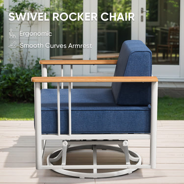 BINGLI Series: 2-Piece Swivel Chair - Premium 6 Inch Thick Cushions - Weatherproof Rotating Patio Furniture - Belord