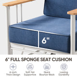 Premium Outdoor Swivel Chair Set - 6" Thick Cushioned Patio Lounge Chair with Side Table, BINGLI - Belord