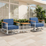 Premium Outdoor Swivel Chair Set - 6" Thick Cushioned Patio Lounge Chair with Side Table, BINGLI - Belord