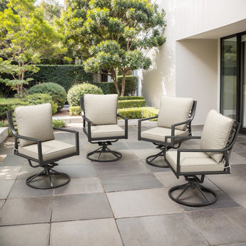 Luxury 360° Swivel Patio Dining Chairs Set of 4 - Belord