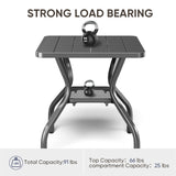 Luxury 3-Pc Patio Furniture Set - 2 360° Swivel Chairs + Wrought Iron Side Table - Belord
