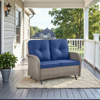 Outdoor Wicker Glider Loveseat, NDS Series - Belord