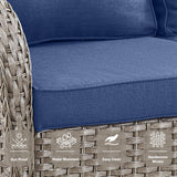 Patio Conversation Set 6-Piece with Glider Loveseat, Rocking Chairs, Side Table, and Ottoman, NDS Series - Belord