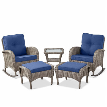 Rocking Chairs Set with Side Table and Ottoman, NDS Series - Belord