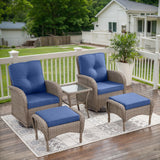 Swivel Glider Chairs Set with Side Table and Ottoman, NDS Series - Belord