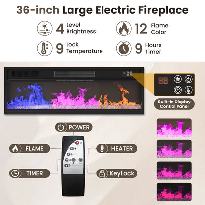 Save 50% - Belord 70.9-Inch Electric Fireplace TV Stand for TVs up to 80 Inches, Wooden Media Console with 1500W 38.2-Inch Fireplace