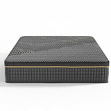 Gray Belord 12-inch hybrid mattress with memory foam and springs, available in twin, full, queen, and king sizes with medium firm support.