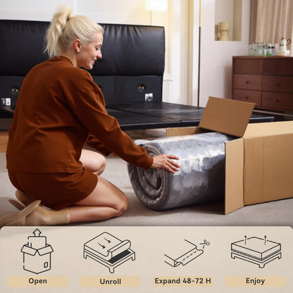 12 Inch Hybrid Mattress in Twin, Full, Queen, King - Medium Firm Support with Memory Foam and Springs